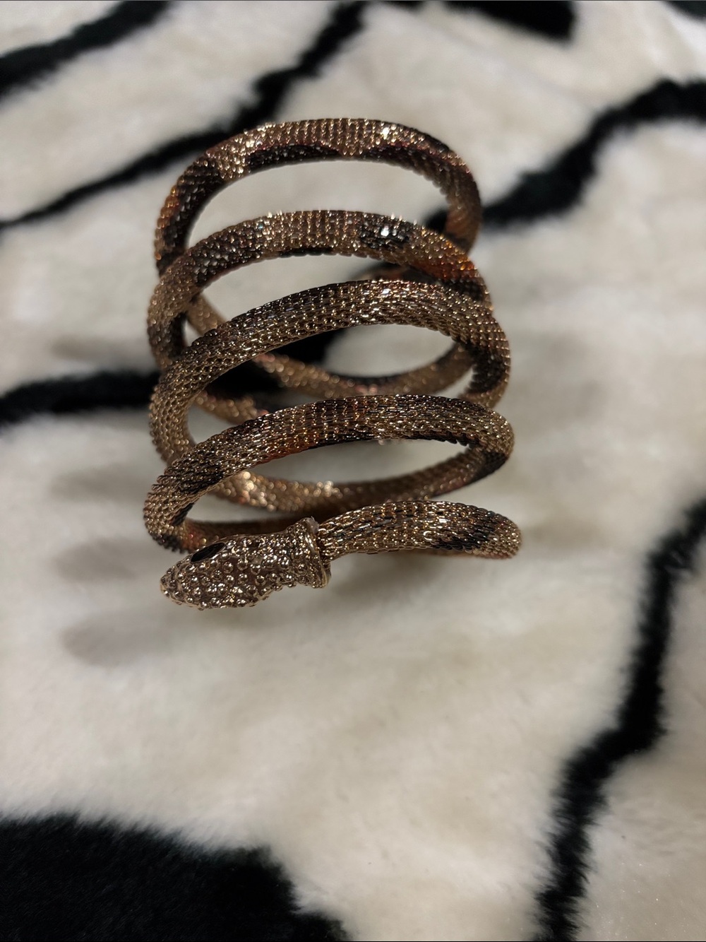 Rose Gold Snake Coil Bracelet - Women Jewelry